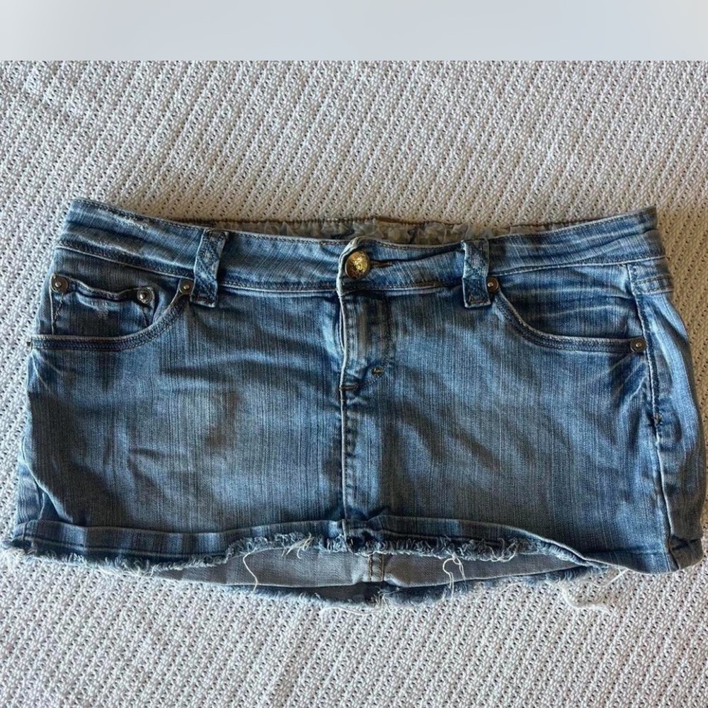 Micro mini denim jean skirt